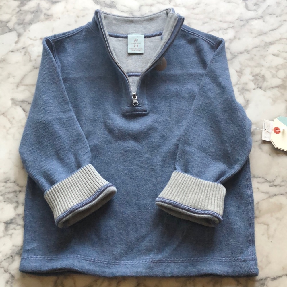 Class/Club boys sweater 2/3 blue&gray reversible
